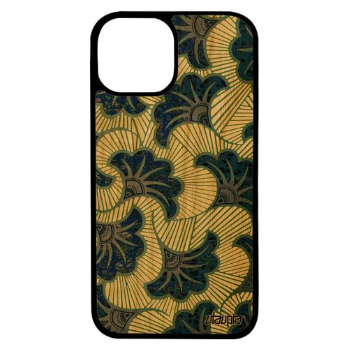 Coque Bois Iphone 13 Pro Max Silicone Wax Ethnique Fantaisie Tissu Etui Personnalisé 1000 Go Motif Coloré Gris Made In France