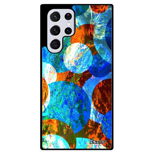 Coque Samsung Galaxy S22 Ultra Silicone Peinture Abstrait Tpu Ronds Original Effet Telephone Jolie Housse Motif Fond Marron Design