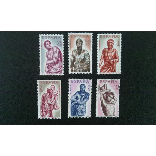 Timbre Espagne Yt 1103 A 1108 Séries: Sculptures Alonso Berruguete 1962
