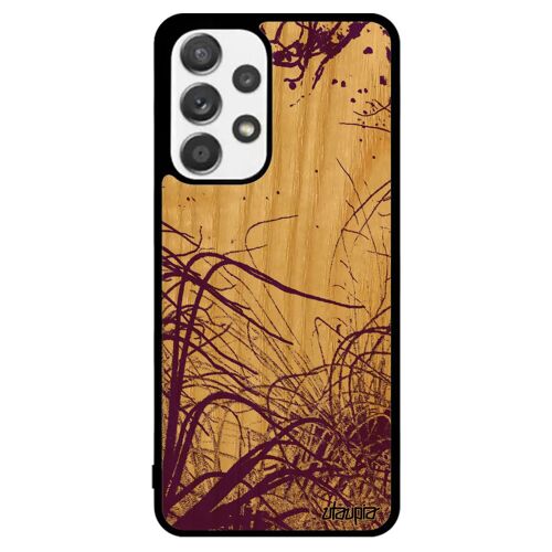 Coque Samsung A53 bois silicone océan noir mer algues portable original fonds marins nature violet peinture plantes marines galaxy