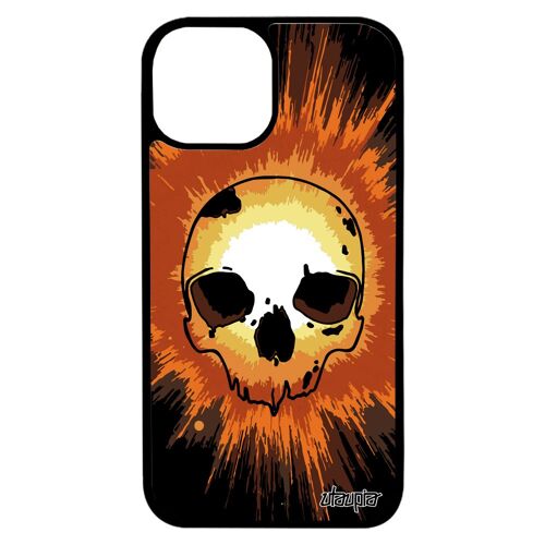 Coque De Protection Iphone 13 Mini Silicone Tete De Mort Fantastique 512 Go Rigide Emo Squelette Etui Halloween Tache Peinture