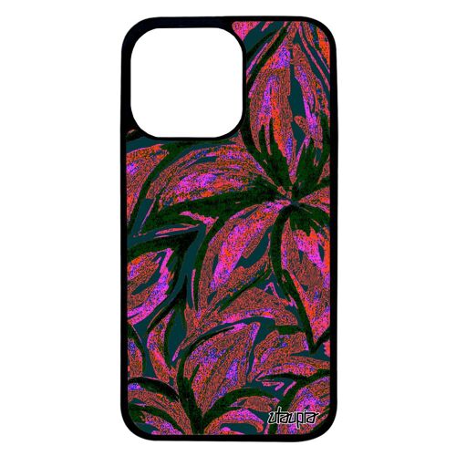 Coque fleurs iPhone 13 pro silicone caoutchouc rose bouquet antichoc telephone motif nature rigide peinture design coloré de