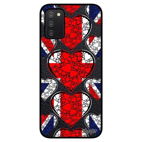 Coque Silicone Galaxy A03s Drapeau Union Jack Angleterre Anglais Euro Foot Coeur Angleterre De Protection Telephone Mobile Samsung