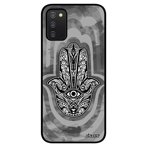 Coque pour A03S en silicone main de fatma cadeau Aid al-kabîr porte bonheur noir antichoc la hamsa il housse fatima Samsung galaxy