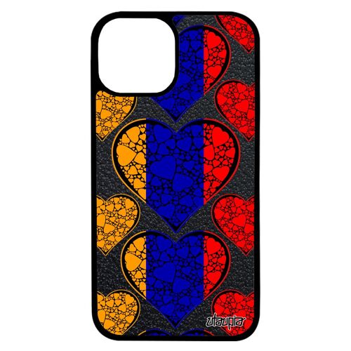 Coque pour iPhone 13 pro max silicone drapeau armenie armenien foot jeux olympiques aluminium telephone noir football bumper
