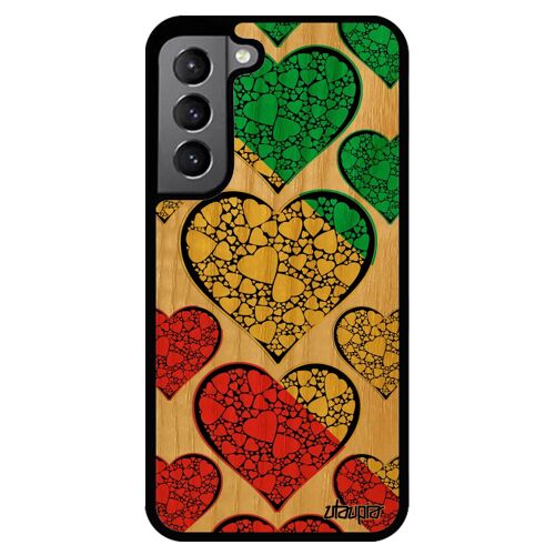 Coque Bois Silicone Samsung Galaxy S22 Drapeau Congo Brazzaville Congolais Foot Republique Du Coeur Design Mobile Jo Coupe D'afrique
