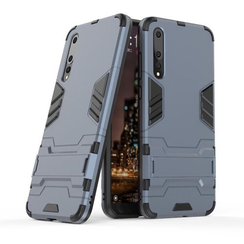 Huawei P20 Pro Coque, Saturcase Hybride 2 En 1 [Pc & Silicone] Double Couche Pare-Chocs Protecteur Arrière Coque Housse Étui Avec Béquille Pour Huawei P20 Pro (Bleu Marine)