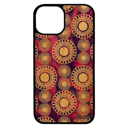 Coque Bois Antichoc Iphone 13 Mini Silicone Motif Floral Violet Ethnique Indienne Design De Protection Floraux Telephone Fleur