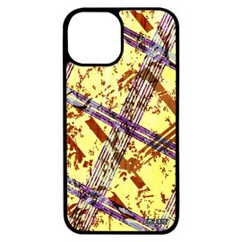 Coque Iphone 13 Mini Silicone Carreau Tartan Jolie Pas Cher Fond Effet Souple Geometrie Motif Personnalisé Abstrait Etui Jaune
