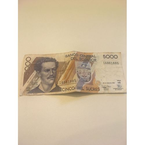 Billet 5000 Sucres Equateur 1999
