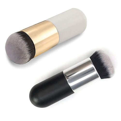 Pinceaux De Maquillage, Manche Unique Grande Tête Ronde Fond De Teint Doux Visage Poudre Pinceau