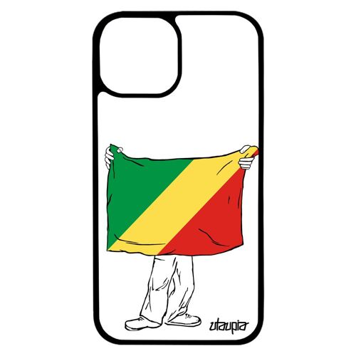 Coque Pour Iphone 13 Mini Silicone Drapeau Congo Brazzaville Congolais Coupe D'afrique Telephone Foot Jeux Olympiques Can Jo