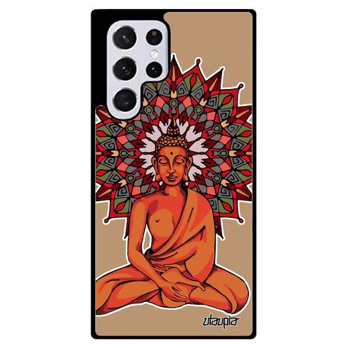 Coque Samsung S22 Ultra Silicone Bouddha De Protection Rosace Nepal Marron Personnalisé Solide Cadeau De Noel Telephone Yoga Galaxy