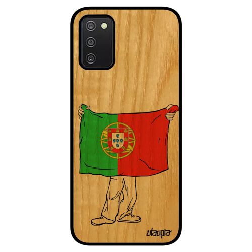 Coque A03s Bois Silicone Drapeau Portugal Portugais De Protection Personnalisé Sm-A037f Telephone Jo Basket Football Samsung Galaxy