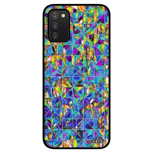 Coque Samsung A03s Silicone Design Carreau Caoutchouc Portable Multicolore De Protection Geometrie Motif Effet Souple Carre Galaxy