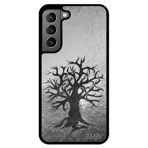 Coque Silicone Samsung S22 Peinture Arbre Ecologie Motif Telephone Aluminium Gris Nature Foret Etui 4g Zen Ecolo Portable Galaxy