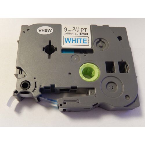 vhbw Ruban compatible avec Brother PT 1000, 1230PC, 1200P, 1200, 1090, 1080, 1010, série 1000 imprimante d'étiquettes 9mm Bleu sur Blanc