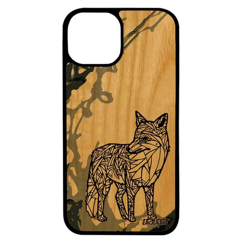 Coque Silicone Iphone 13 Pro Max En Bois Renard Personnalisé Tpu Pas Cher Etui Gris Graphique Futé Foret Animaux Tatouage De