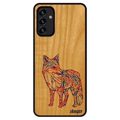 Coque De Protection Pour Galaxy A13 4g Bois Silicone Renard Tribal Cover Pastel Mobile Bebe Roux Azteque Telephone Multicolore Samsung