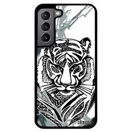 Coque Silicone Pour Samsung S22+ Plus Tigre Ethnique Art Peinture Sm-S906e Antichoc De Protection Sauvage Azteque Arbre Gris Galaxy