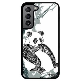 Coque Pour Samsung S22+ Plus Silicone Panda 4g Arbre Ecologie Symbole Telephone Gris Azteque Cover Tatouage Peinture Animaux Galaxy