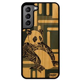Coque Samsung S22+ Plus Bois Silicone Panda Dessin Telephone Gris Animal Tribal Azteque Etui 4g Housse Cubique Made In France Galaxy