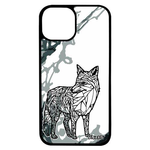 Coque Silicone Pour Iphone 13 Renard Design Art Ethnique De Protection Peinture Dessin Polaire Telephone Arbre Tatouage Femme