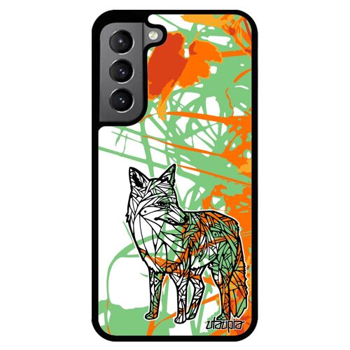 Coque S22+ Plus En Silicone Renard Polaire Antichoc Feuilles Metal Ethnique Azteque Bumper Fleur Malin Souple Tribal Samsung Galaxy