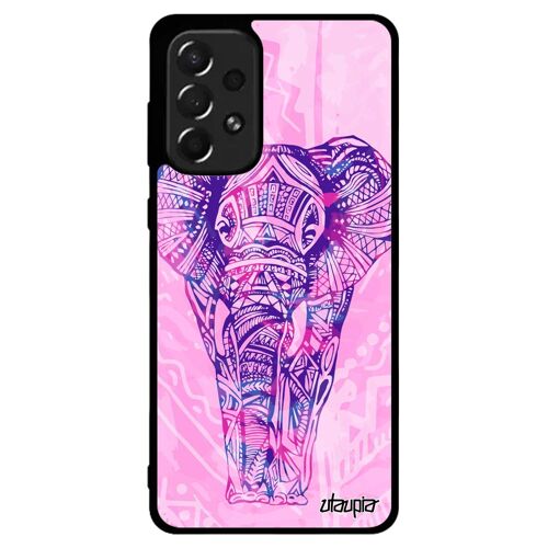 Coque Samsung A73 En Silicone Elephant Alu Case Ethnique Personnalisé Multicolore Violet Tribal Pastel Plume Zen Noir Azteque Galaxy