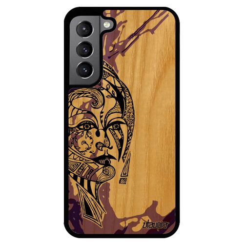 Coque Silicone Antichoc Galaxy S22 Bois Femme Original Violet Fille Art Animal Tribal Couleur Dessin 4g Frêne Telephone Fee Samsung