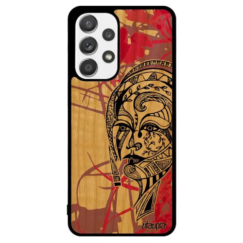 Coque Silicone Femme Pour Galaxy A53 Bois Naturel Fleur Azteque Ethnique Noir Rigide Fee Fille Rose Animal Dessin Nature De Samsung