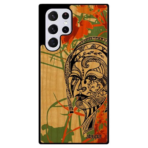 Coque S22 Ultra Bois Silicone Femme Case Orange 4g Animaux Telephone Fille Ethnique Azteque Psychédelique Housse De Samsung Galaxy