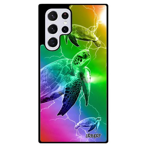 Coque En Silicone Tortue Samsung S22 Ultra Souple Multicolore Ocean Telephone Cover Animaux Jaune Animal Rigide De Mer Marin Galaxy