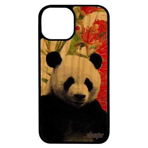 Coque Iphone 13 Pro Max Bois Silicone Panda Vert Ecologie Smartphone Animal Nature Unique Ecolo De Protection Ours Geant Case