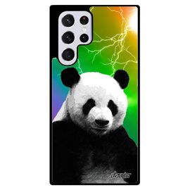 Coque panda Samsung Galaxy S22 Ultra silicone chine design TPU vert ecologie telephone eclair arc en ciel geant unique animal mobile