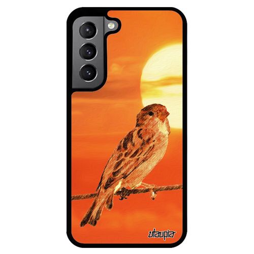 Coque Galaxy S22 Silicone Oiseau Nature Petit Design Telephone Animaux Orange Ciel Housse Moineau Motif Antichoc Animal De Samsung