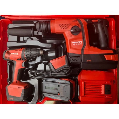 KIT HILTI PERFORATEUR/BURINEUR TE6-A36 + VISSEUSE SFC14A RECONDITIONNÉS.