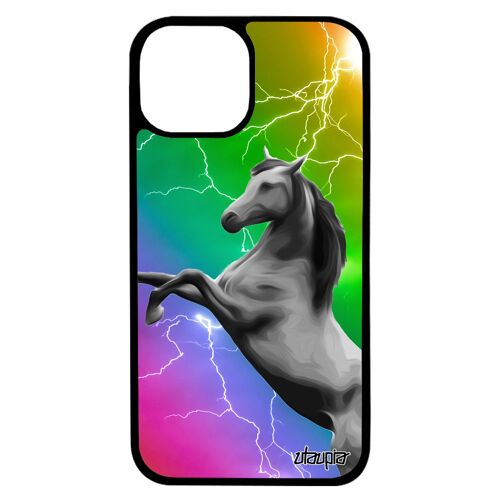 Coque Pour Iphone 13 Pro Max Silicone Cheval Antichoc Bumper Eclair Case Poney Equitation Multicolore Poulain Arc En Ciel De