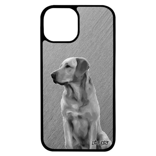 Coque Iphone 13 Pro Max En Silicone Chien Etui Animaux Labrador Chiot Smartphone Gris De Protection Effet Design Animal
