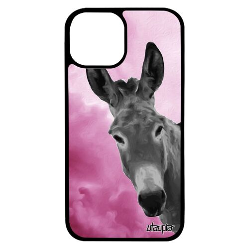 Coque Ane Iphone 13 Mini Silicone Telephone Mobile Tetu Anesse Mule Ciel Design Animaux Case Etui Bourrique Animal Rose De