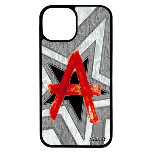Coque iPhone 13 pro max en silicone anarchie souple liberté ni dieu ni maitre Rouge populaire peinture smartphone philosophie