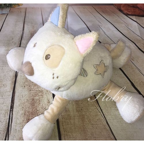 Doudou Peluche Grand Chien Blanc Beige Love My Doggy Sauthon