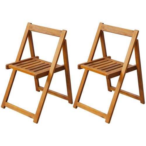 Chaises Pliables De Jardin 2 Pcs Bois D'acacia Solide