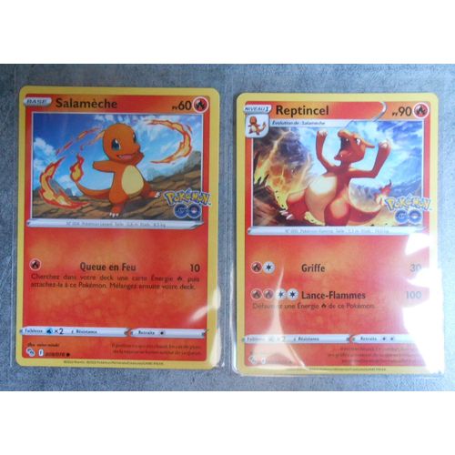Carte Pokemon Salameche 008/078 + Reptincel 009/078 - Eb10.5 - Pokemon Go - Vf