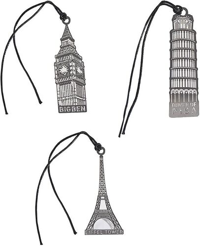 Rétro Tour Eiffel Métal Signet Lecture Marquage Signets Créatifs Pour Lecteur, Femme Et Enfants (Argent 3pcs)
