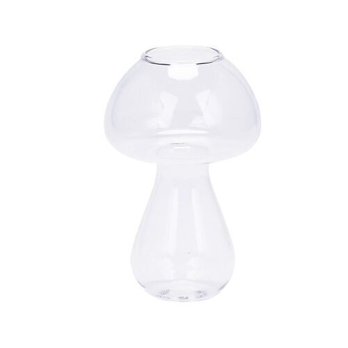 Bouteille de vase en verre transparent pour décorations de fleurs de plantes - Champignon