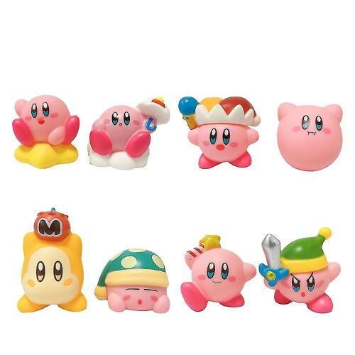 8pcs / Set Kirby Figure Jouets Modèle De Collection Mini Figurines Set Cake Topper Décoration Party Favor Fournitures Cadeaux