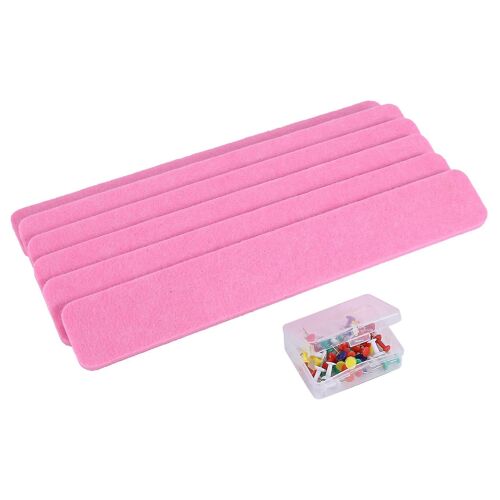6pcs Felt Bulletin Board Bar Strip Auto-Adhésif Felt Felt Board Strip Pour Office Classroom Home Wall De