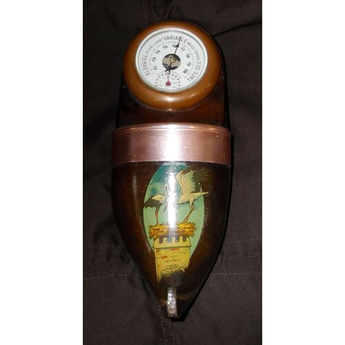 Sabot Bois Barometre / Thermometre De Précision