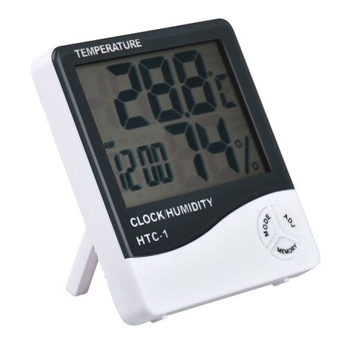 Htc 1 Chambre Intérieure Lcd Numérique Thermomètre Électronique Hygromètre Mesure Température Humidité Mètre Réveil Station Météo